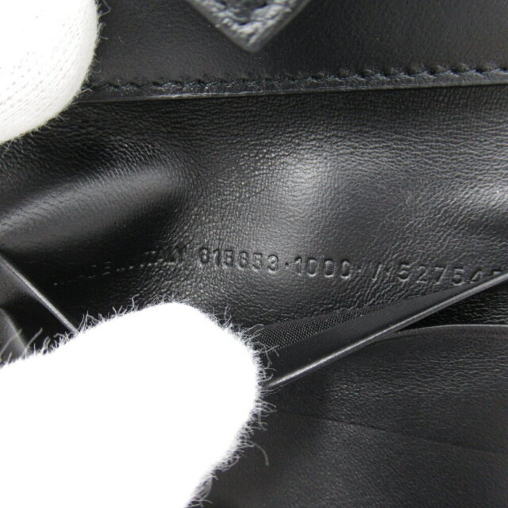 Balenciaga Tri Compact PAPIER Leather Calfskin Wallet Black fold - Picture 8 of 9